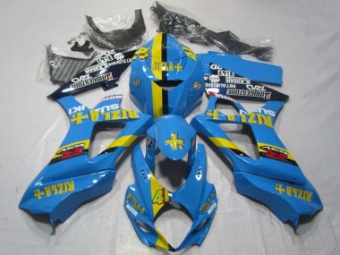 Lojas Carenagens Moto Suzuki GSXR 1000 2007-2008 - Azul Amarelo Preto Rizla 41