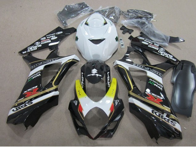 Lojas Carenagens Moto Suzuki GSXR 1000 2007-2008 - Branco Amarelo Vermelho Preto
