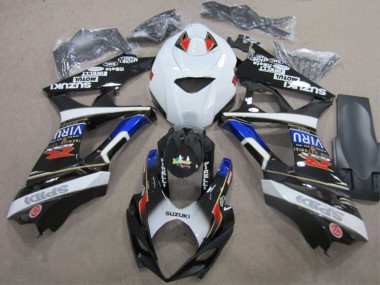 Lojas Carenagens Moto Suzuki GSXR 1000 2007-2008 - Branco Azul Vermelho Preto