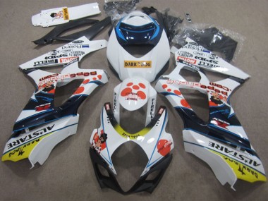 Lojas Carenagens Moto Suzuki GSXR 1000 2007-2008 - Branco Vermelho Azul Amarelo Dark Dog