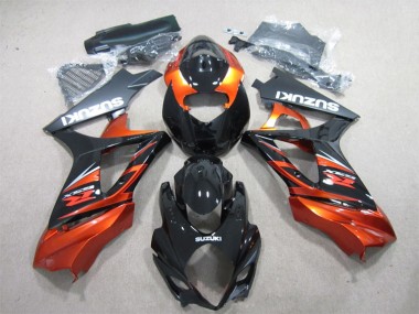 Lojas Carenagem Moto Suzuki GSXR 1000 2007-2008 - Preto Brilhante Laranja