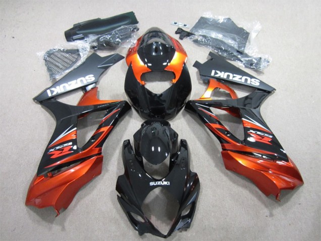 Lojas Carenagem Moto Suzuki GSXR 1000 2007-2008 - Preto Brilhante Laranja