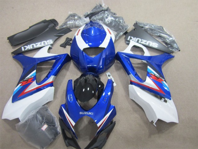 Lojas Carenagens Moto Suzuki GSXR 1000 2007-2008 - Branco Azul Vermelho