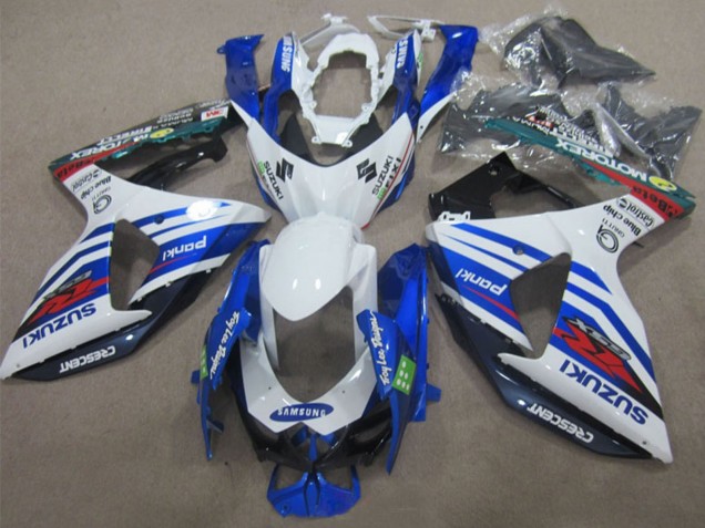 Lojas Carenagens Moto Suzuki GSXR 1000 2009-2016 - Branco Azul Vermelho Samsung