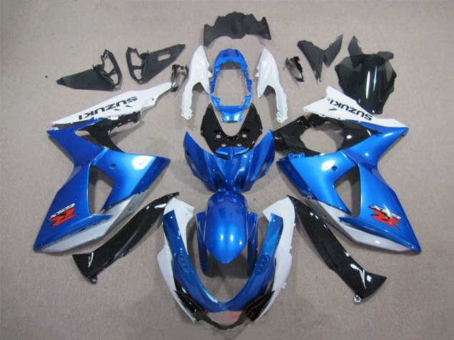 Lojas Kits Carenagens Moto Suzuki GSXR 1000 2009-2016 - Branco Azul Preto