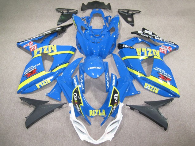 Lojas Carenagens Moto Suzuki GSXR 1000 2009-2016 - Azul Amarelo Rizla Q8 Oils