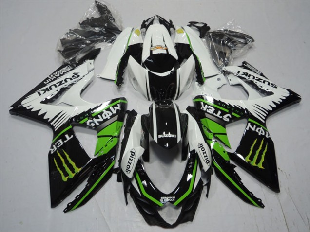 Lojas Carenagens Moto Suzuki GSXR 1000 2009-2016 - Branco Verde Monstro Preto Pizzoli
