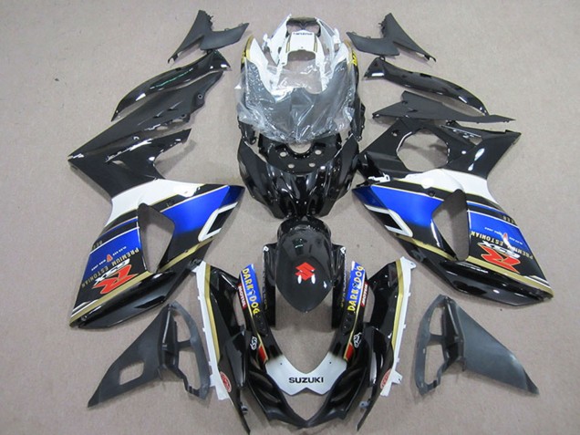 Lojas Carenagens Moto Suzuki GSXR 1000 2009-2016 - Branco Azul Preto Dark Dog