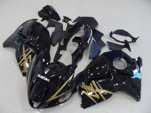 Lojas Carenagens Moto Suzuki GSXR 1300 Hayabusa 1996-2007 - Preto Brilhante Ouro Decal