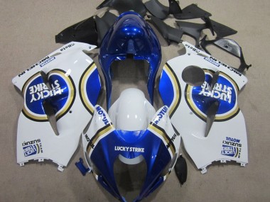 Lojas Carenagens Moto Suzuki GSXR 1300 Hayabusa 1996-2007 - Branco Azul Motul Lucky Strike