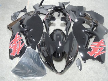 Lojas Carenagens Moto Suzuki GSXR 1300 Hayabusa 1996-2007 - Preto Brilhante Vermelho Decal