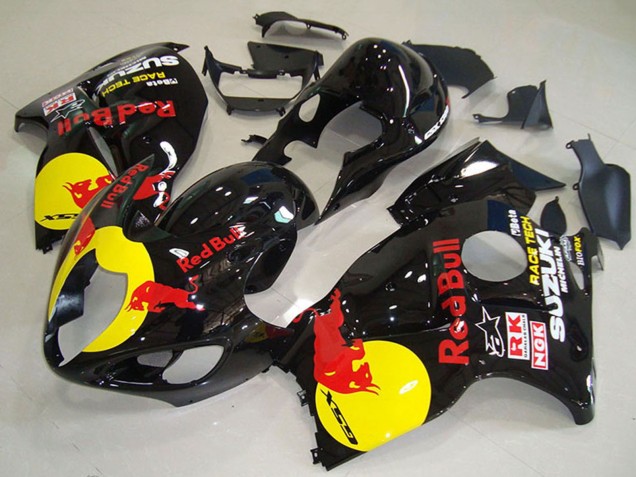 Lojas Carenagens Moto Suzuki GSXR 1300 Hayabusa 1996-2007 - Preto Brilhante Amarelo Red Bull