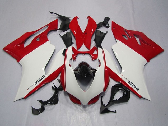 Lojas Carenagens Moto Ducati 1199 2011-2014 - Branco Vermelho Preto