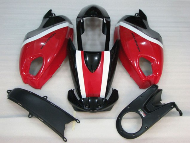 Lojas Kits Carenagem Moto Ducati Monster 696 2008-2012 - Branco Vermelho Preto Brilhante