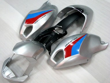 Lojas Carenagens Moto Ducati Monster 696 2008-2012 - Prata Azul Vermelho