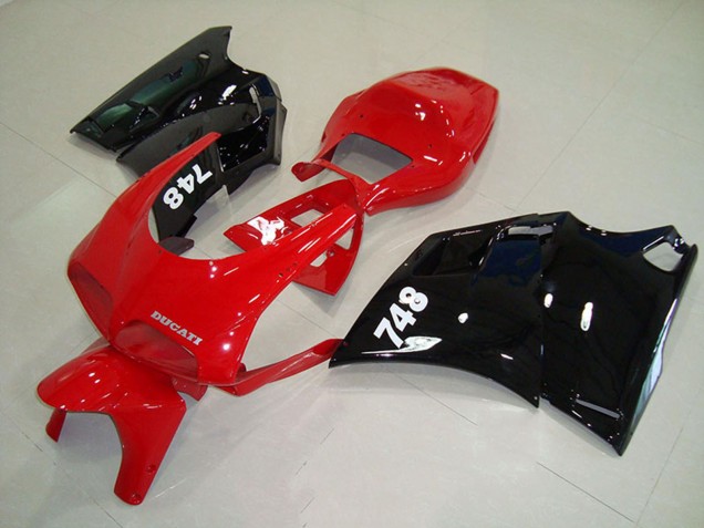 Lojas Carenagens Moto Ducati 748 1993-2005 - Vermelho Preto Brilhante