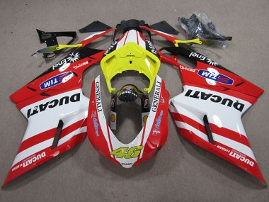 Lojas Carenagens Moto Ducati 1198 2007-2014 - Branco Amarelo Vermelho Generali 46