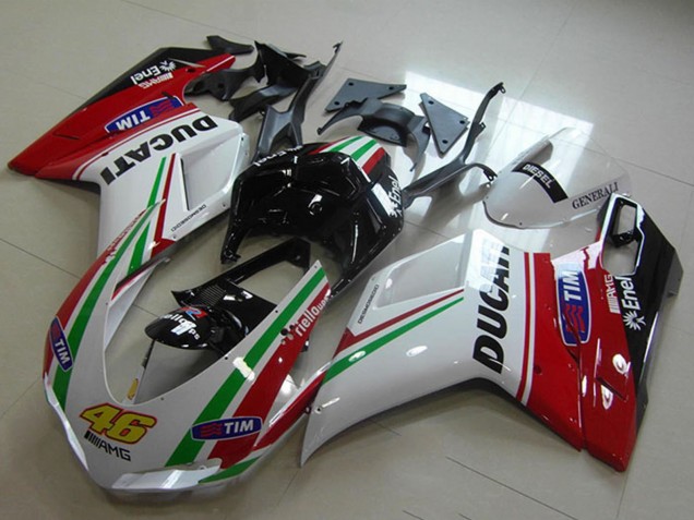 Lojas Carenagens Moto Ducati 1098 2007-2014 - Vermelho Branco Preto Verde Tim 46