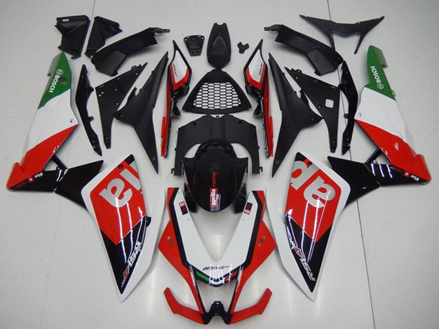 Lojas Carenagens Moto Aprilia RSV4 1000 2009-2015 - Preto Vermelho Branco
