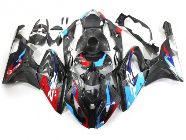 Lojas Carenagens Moto BMW S1000RR 2015-2016 - Azul Vermelho Fibra de Carbono