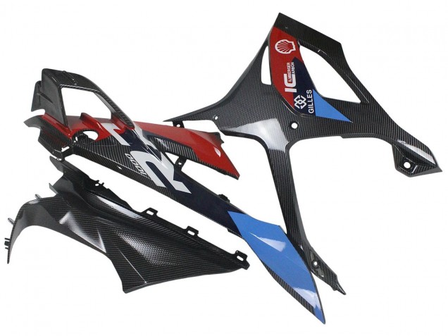 Lojas Carenagens Moto BMW S1000RR 2023-2024 - Azul Vermelho Fibra de Carbono
