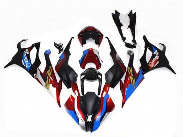 Lojas Carenagens Moto BMW S1000RR 2019-2022 - Preto Azul Vermelho Ouro Estilo de Corrida