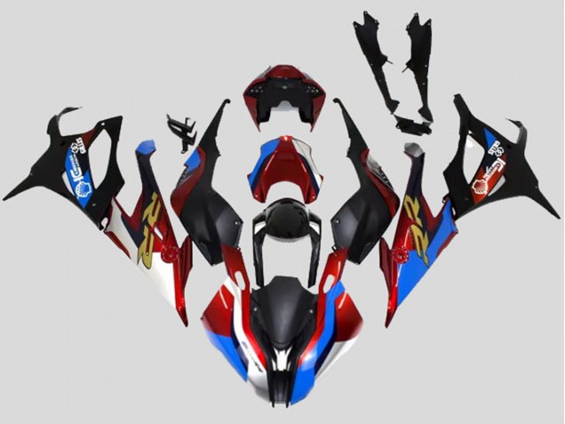 Lojas Carenagens Moto BMW S1000RR 2019-2022 - Preto Azul Vermelho Ouro Estilo de Corrida