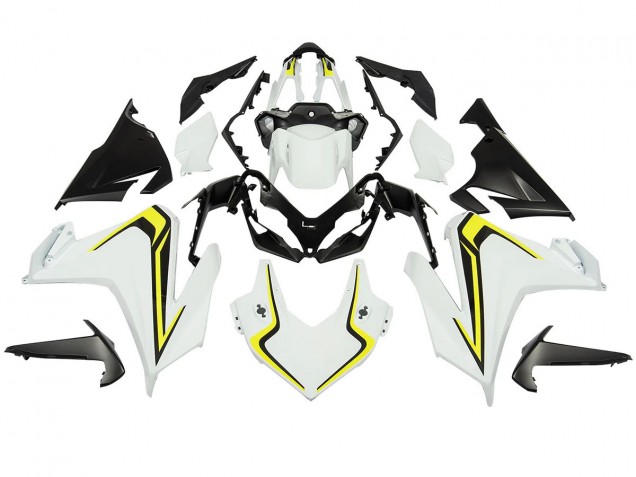 Lojas Carenagens Moto Honda CBR500R 2022-2023 - Branco Amarelo Néon Preto Fosco