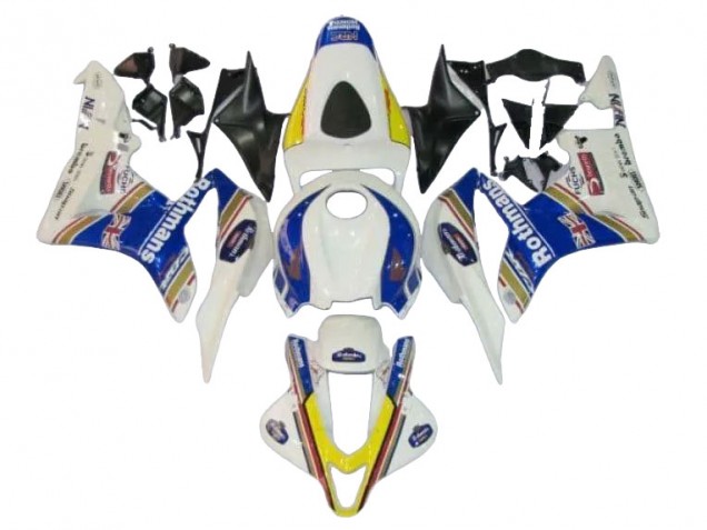 Lojas Carenagens Moto Honda CBR600RR 2007-2008 - Branco Azul Amarelo Rothmans
