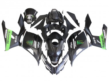 Lojas Carenagens Moto Kawasaki EX400 2018-2024 - Preto Fosco Verde Monstro Showr Neve