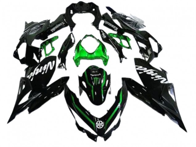 Lojas Carenagens Moto Kawasaki EX400 2018-2024 - Preto Brilhante Verde Monstro