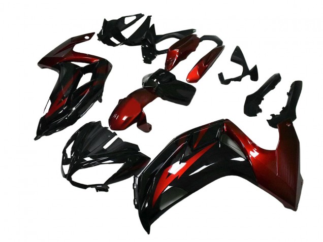 Lojas Carenagens Moto Kawasaki EX650 2012-2016 - Vermelho Preto Brilhante