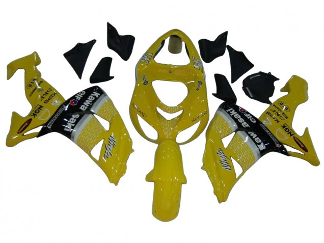 Lojas Carenagens Moto Kawasaki ZX10R 2006-2007 - Amarelo Prata Preto Elf