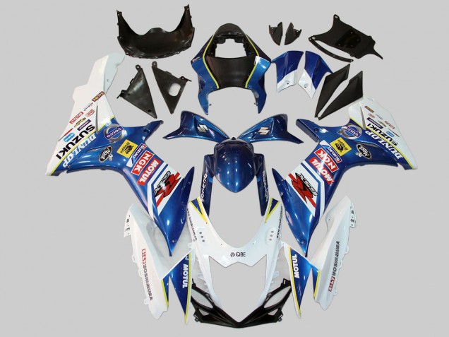 Lojas Carenagens Moto Suzuki GSXR 600/750 2011-2024 - Branco Azul Vermelho Amarelo Motul Dunlop