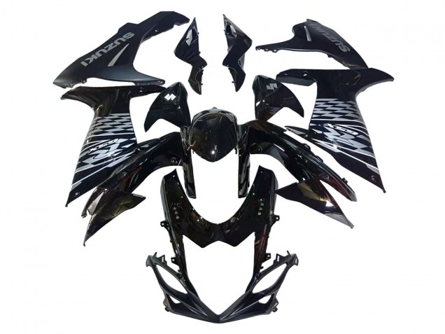 Lojas Carenagens Moto Suzuki GSXR 600/750 2011-2024 - Preto Brilhante Prata