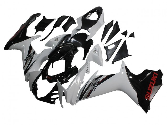 Lojas Carenagens Moto Suzuki GSXR 600/750 2011-2024 - Branco Preto Brilhante