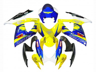 Lojas Carenagens Moto Suzuki GSXR 600/750 2006-2007 - Branco Azul Amarelo Corona Alstare