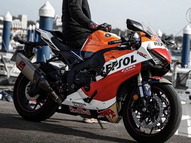 Lojas Carenagens Moto Honda CBR1000RR 2017-2024 - Laranja Branco Vermelho Preto Brilhante Repsol Red Bull