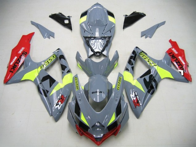 Lojas Carenagens Moto GSXR750 K6 2006-2007 - Nardo Cinzento Verde Néon Vermelho Ecstar