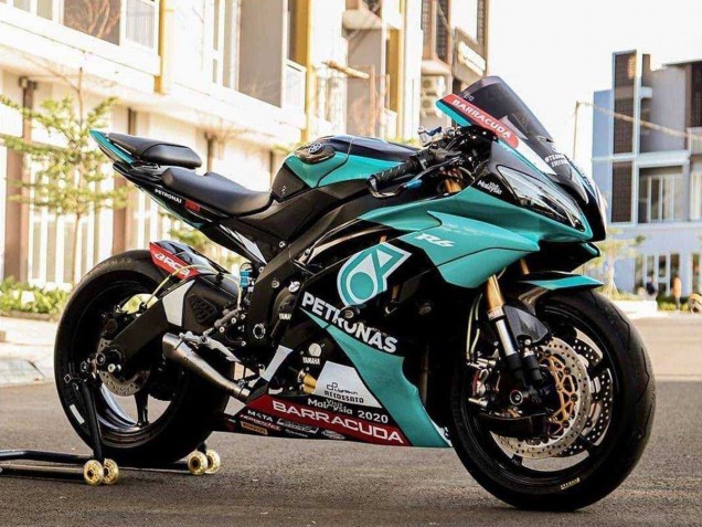 Lojas Carenagens Moto Yamaha YZF R6 2008-2016 - Verde Claro Branco Preto Petronas