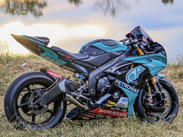Lojas Carenagens Moto Yamaha YZF R6 2008-2016 - Verde Claro Branco Preto Petronas