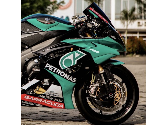 Lojas Carenagens Moto Yamaha YZF R6 2008-2016 - Verde Claro Branco Preto Petronas