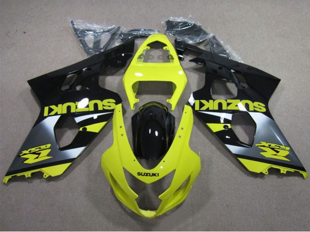 Lojas Carenagens Moto Suzuki GSXR 600 2004-2005 - Amarelo Prata Preto Brilhante