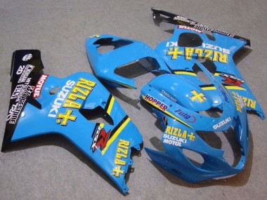 Lojas Carenagens Moto Suzuki GSXR 750 2004-2005 - Azul Ouro Preto Motul Rizla