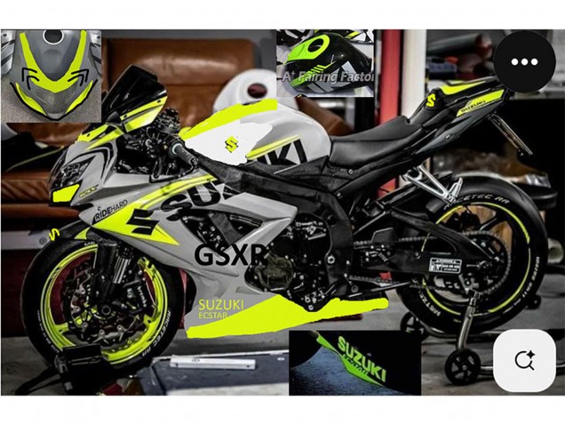 Lojas Carenagens Moto Suzuki GSXR 750 2004-2005 - Cinzento Lemon Verde Preto