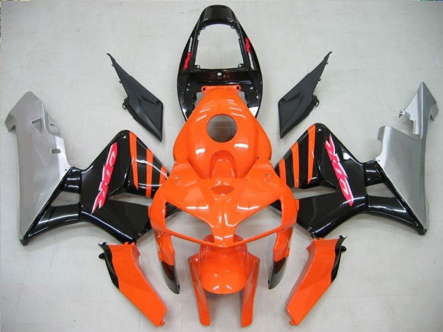Plástico CBR 600RR 2005-2006 - Laranja Preto Plástico CBR 600RR 2005-2006 - Laranja Preto
