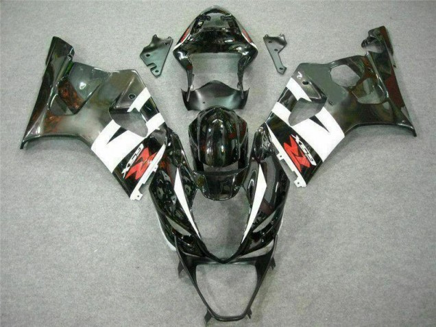 Plástico GSXR 1000 K3 2003-2004 - Branco Preto Plástico GSXR 1000 K3 2003-2004 - Branco Preto