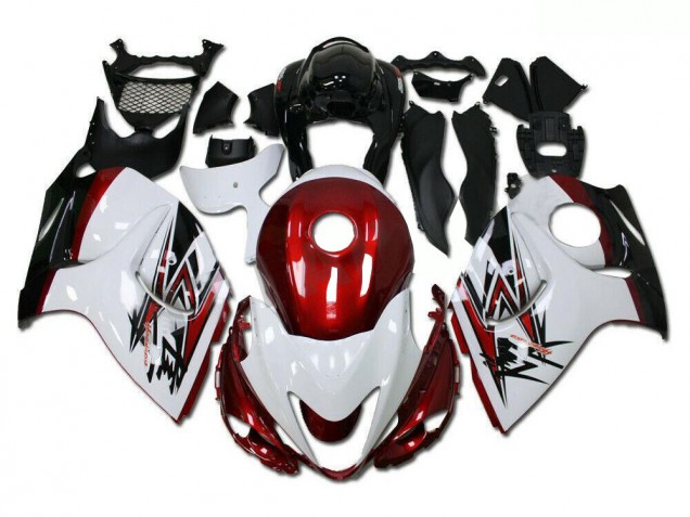 Plástico GSXR 1300 Hayabusa 2008-2019 - Branco Vermelho Plástico GSXR 1300 Hayabusa 2008-2019 - Branco Vermelho