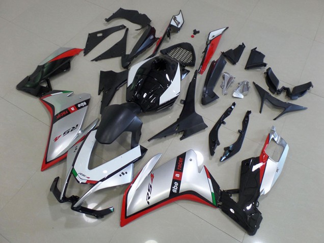 Plásticos RS4 50 125 2011-2018 - Preto Prata Vermelho Plásticos RS4 50 125 2011-2018 - Preto Prata Vermelho